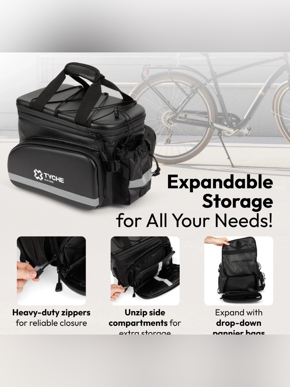 TYCHE Bike Bag Bicycle Rear Rack 35L Waterproof Hard Shell Insulated Cooler - Picture 6 of 7